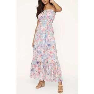 Lost + wander Garden Smocked Maxi Dress size small